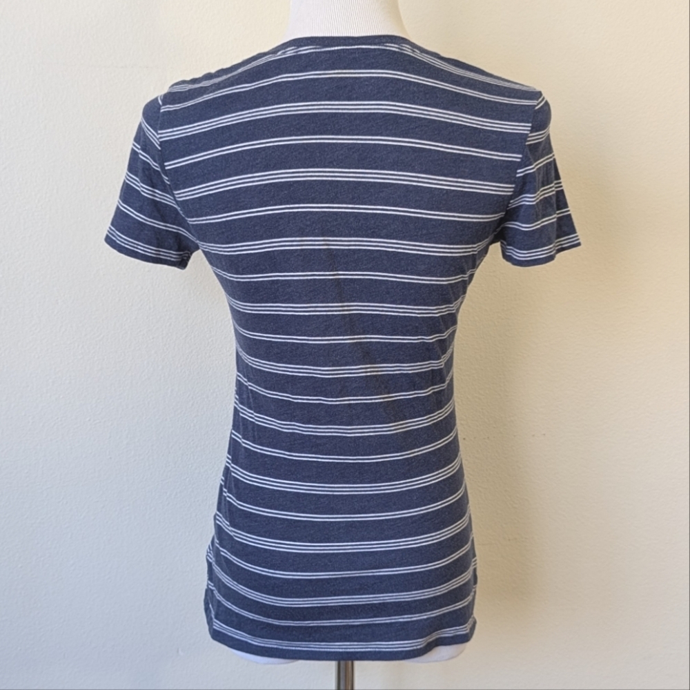 URBAN OUTFITTERS Navy Striped Tee - Picture 2 of 2